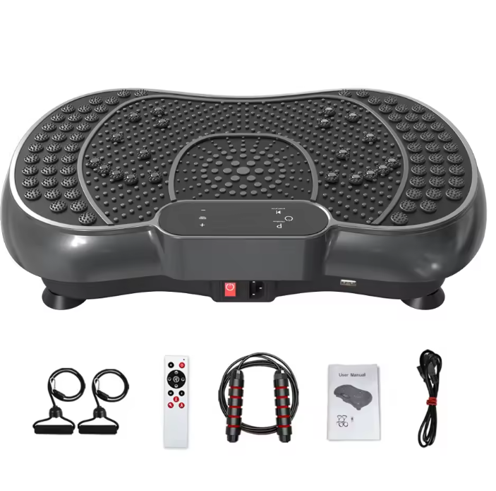 Vibratieplaat Fitness – 99 Standen Full Body Trainer met Weerstandsbanden & LED Display