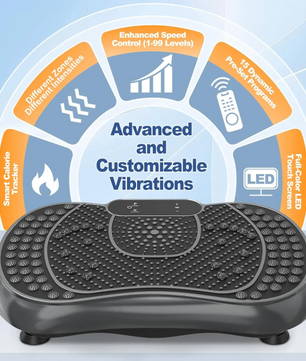 Trilplaat Fitness – 99 Niveaus Vibratie Trainer voor Thuis