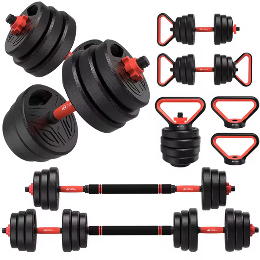3-in-1 Dumbbell & Barbell Set 20kg – Verstelbare Gewichten Thuis Fitness