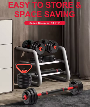 3-in-1 Dumbbell & Barbell Set 20kg – Verstelbare Gewichten Thuis Fitness