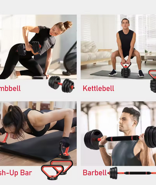 3-in-1 Dumbbell & Barbell Set 20kg – Verstelbare Gewichten Thuis Fitness
