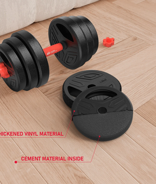 3-in-1 Dumbbell & Barbell Set 20kg – Verstelbare Gewichten Thuis Fitness