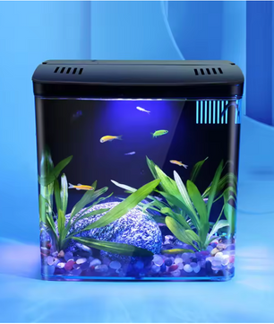 Mini Aquarium met Filter en LED – Zelfcirculerende Vissentank voor Bureau