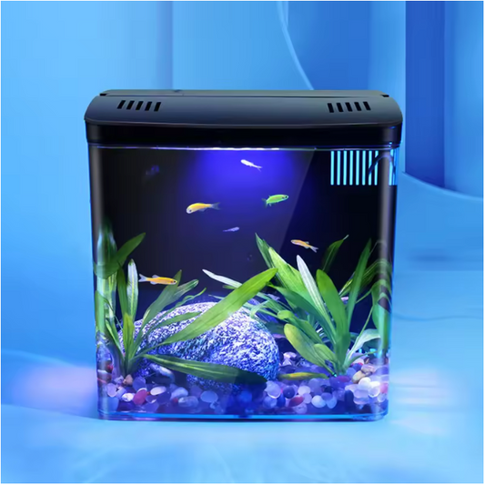 Mini Aquarium met Filter en LED – Zelfcirculerende Vissentank voor Bureau