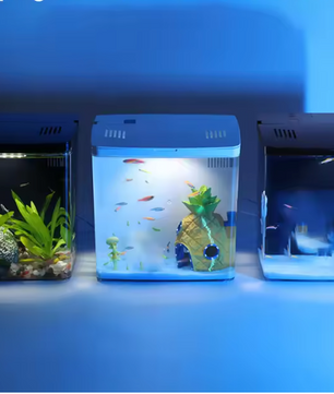 Mini Aquarium met Filter en LED – Zelfcirculerende Vissentank voor Bureau