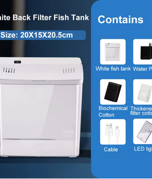 Mini Aquarium met Filter en LED – Zelfcirculerende Vissentank voor Bureau