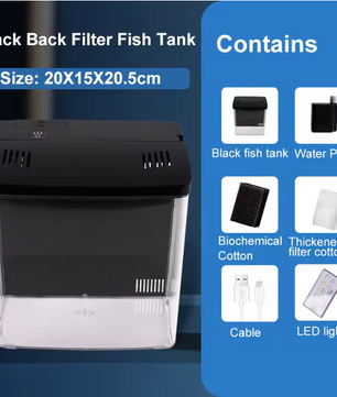 Mini Aquarium met Filter en LED – Zelfcirculerende Vissentank voor Bureau