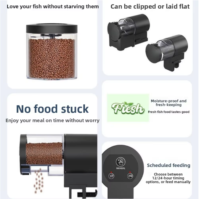 Automatische Aquarium Voeder 100 ml – Timer Visvoer Dispenser voor Aquarium