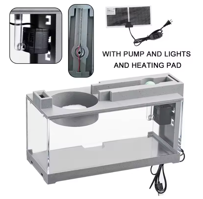 Micro Landschap Aquarium met Filter – Stille Waterstroom Desktop Vissentank