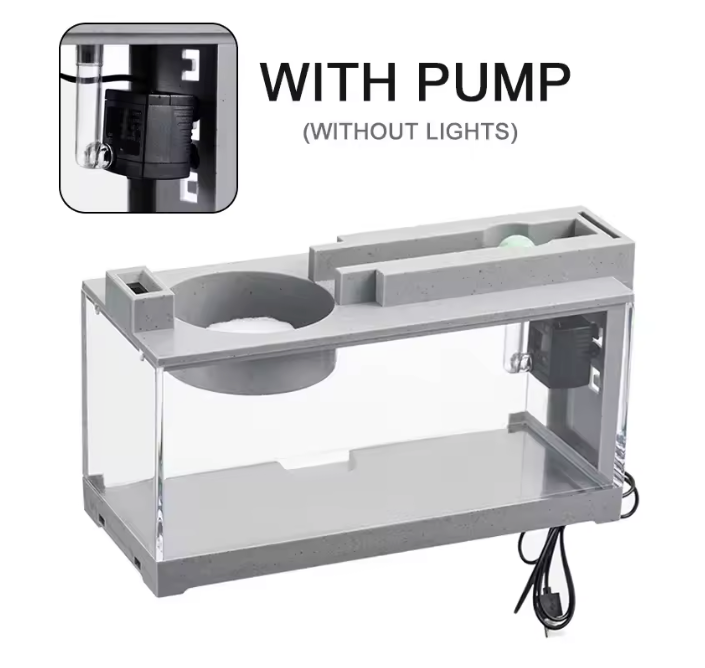 Micro Landschap Aquarium met Filter – Stille Waterstroom Desktop Vissentank