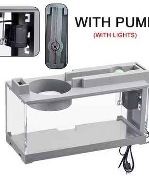 Micro Landschap Aquarium met Filter – Stille Waterstroom Desktop Vissentank