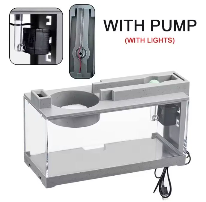 Micro Landschap Aquarium met Filter – Stille Waterstroom Desktop Vissentank