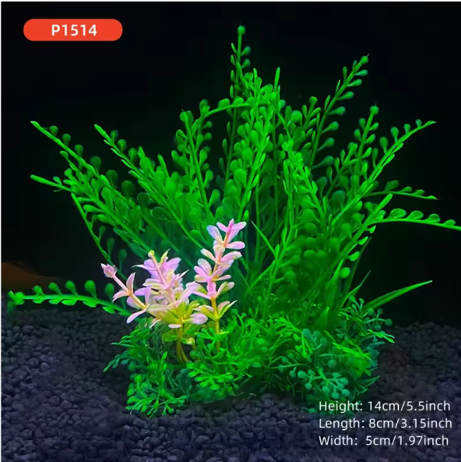 Aquarium Kunstplant 14 cm – Realistische Waterplant Decoratie voor Vissenkom en Aquarium