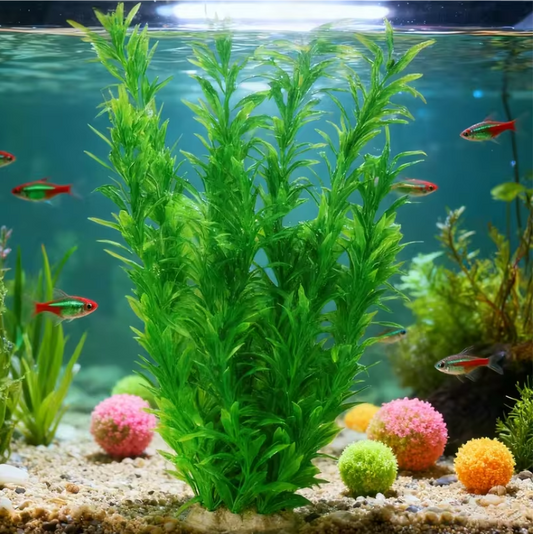 Aquarium Kunstplant 40 cm – Grote Realistische Waterplant Decoratie voor Vissenkom en Aquarium