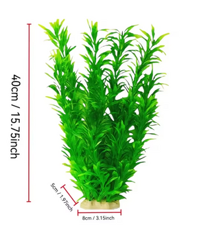 Aquarium Kunstplant 40 cm – Grote Realistische Waterplant Decoratie voor Vissenkom en Aquarium