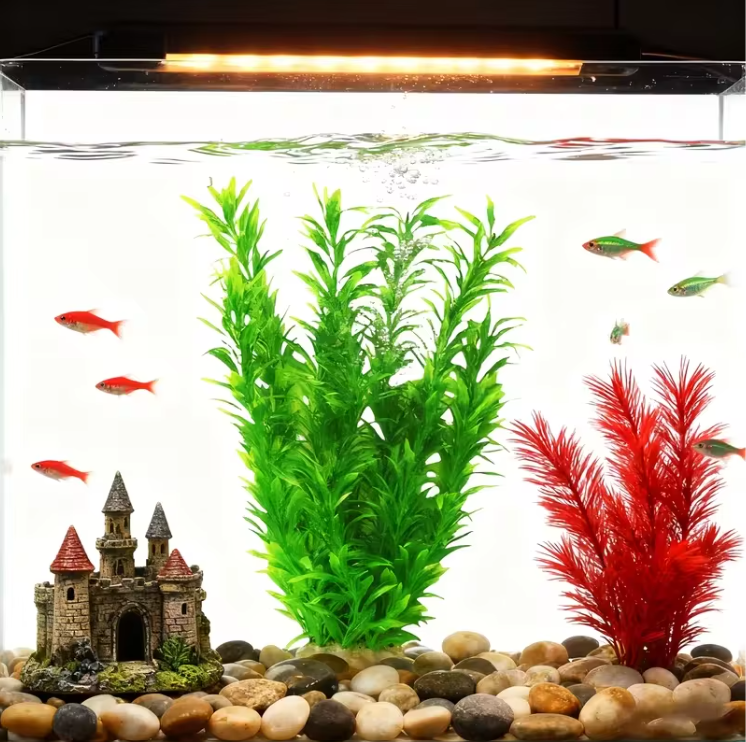 Aquarium Kunstplant 40 cm – Grote Realistische Waterplant Decoratie voor Vissenkom en Aquarium