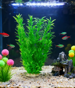 Aquarium Kunstplant 40 cm – Grote Realistische Waterplant Decoratie voor Vissenkom en Aquarium