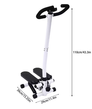 Hydraulische Fitness Stepper met LCD Monitor – Compacte Home Gym met Weerstandsbanden