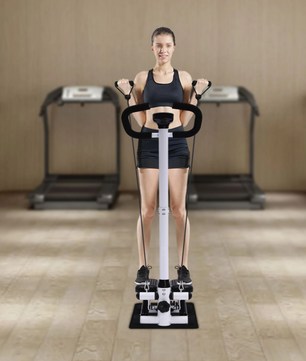 Hydraulische Fitness Stepper met LCD Monitor – Compacte Home Gym met Weerstandsbanden