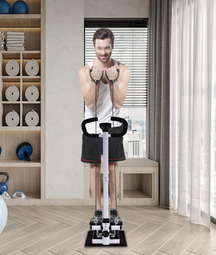 Hydraulische Fitness Stepper met LCD Monitor – Compacte Home Gym met Weerstandsbanden