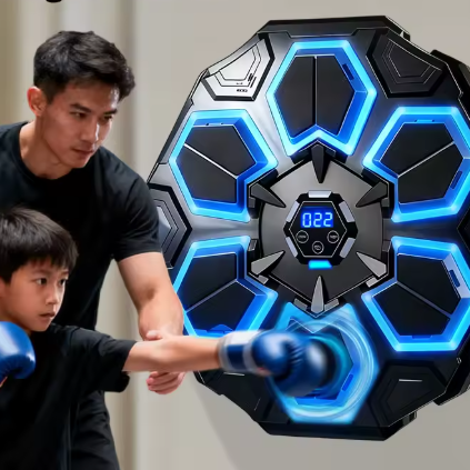 Smart Bluetooth Boksmachine met LED – Interactieve Muziek Punch Trainer met Handschoenen