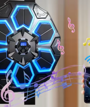 Smart Bluetooth Boksmachine met LED – Interactieve Muziek Punch Trainer met Handschoenen