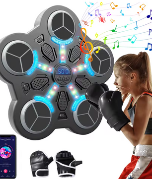 Smart Bluetooth Boksmachine voor Kinderen – Interactieve Muziek Trainer met LED en Handschoenen