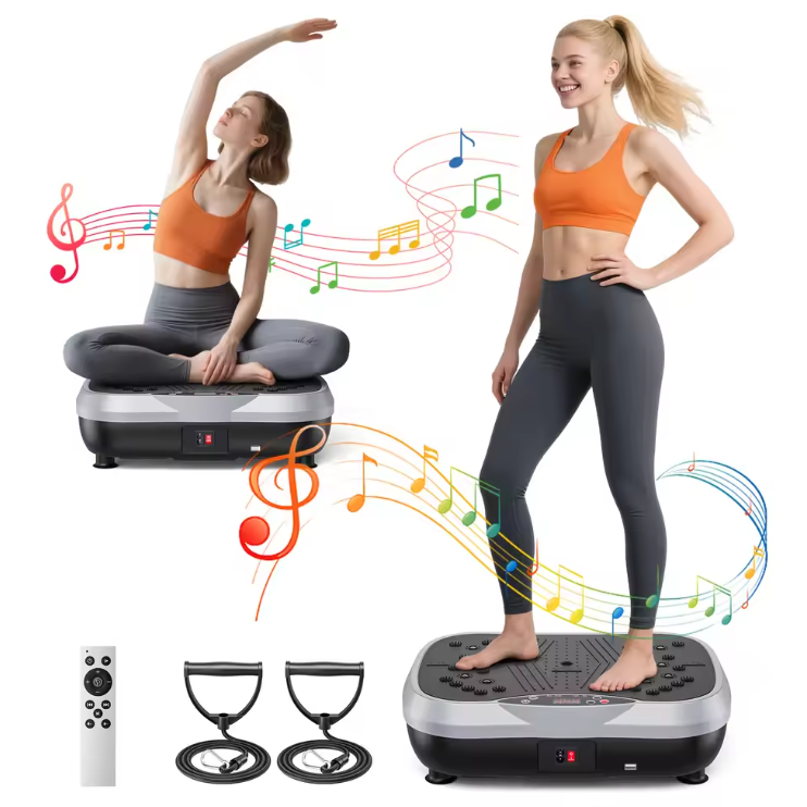 Bluetooth Trilplaat Fitness – Vibration Plate met Weerstandsbanden en Afstandsbediening