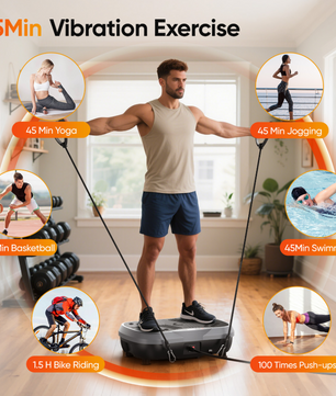 Bluetooth Trilplaat Fitness – Vibration Plate met Weerstandsbanden en Afstandsbediening