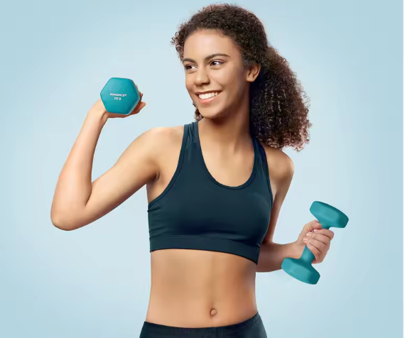 Dumbbell Set 12 kg – 6 Neopreen Halters met Standaard voor Thuis Fitness