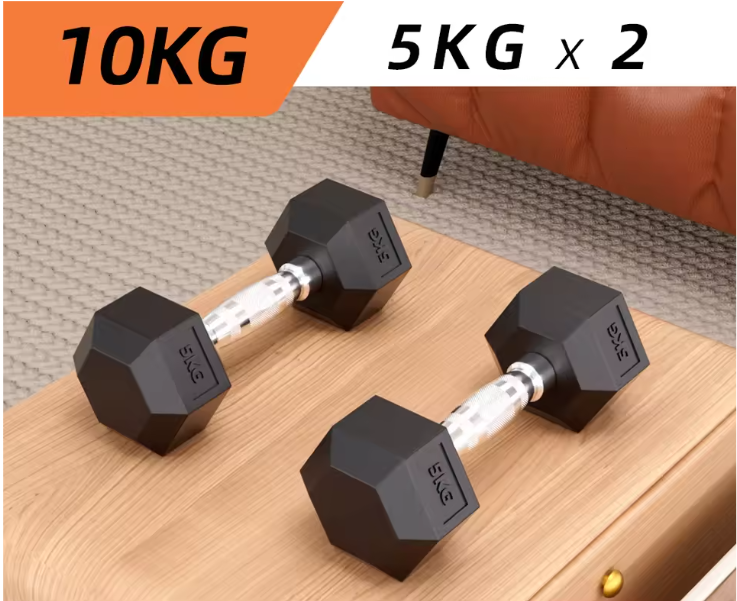 Hexagon Dumbbell Set – PVC Halters met Metalen Kern voor Krachttraining Thuis en Gym