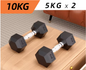Hexagon Dumbbell Set – PVC Halters met Metalen Kern voor Krachttraining Thuis en Gym