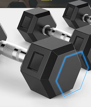 Hexagon Dumbbells Set – PVC Gecoate Halters met Metalen Kern voor Krachttraining