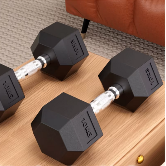 Hexagon Dumbbell Set – PVC Halters met Metalen Kern voor Krachttraining Thuis en Gym