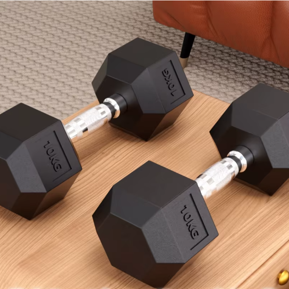 Hexagon Dumbbells Set – PVC Gecoate Halters met Metalen Kern voor Krachttraining