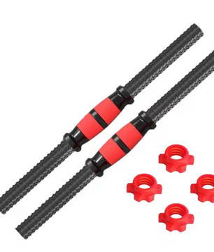 Dumbbell Stangen Set – 2 Halterstangen met Antislip Grip en Sluitmoeren voor Krachttraining