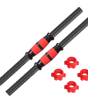 Dumbbell Stangen Set – 2 Halterstangen met Antislip Grip en Sluitmoeren voor Krachttraining