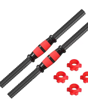 Dumbbell Stangen Set – 2 Halterstangen met Antislip Grip en Sluitmoeren voor Krachttraining