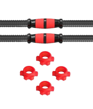 Dumbbell Stangen Set – 2 Halterstangen met Antislip Grip en Sluitmoeren voor Krachttraining