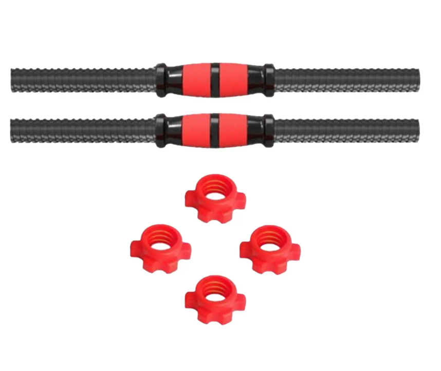 Dumbbell Stangen Set – 2 Halterstangen met Antislip Grip en Sluitmoeren voor Krachttraining