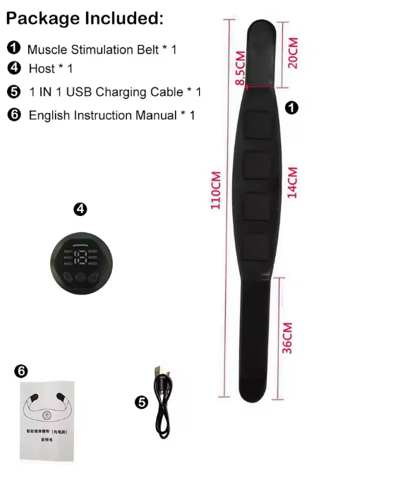 EMS Spierstimulator Buiktrainer – Elektrische Fitness Belt voor Spiertraining en Toning