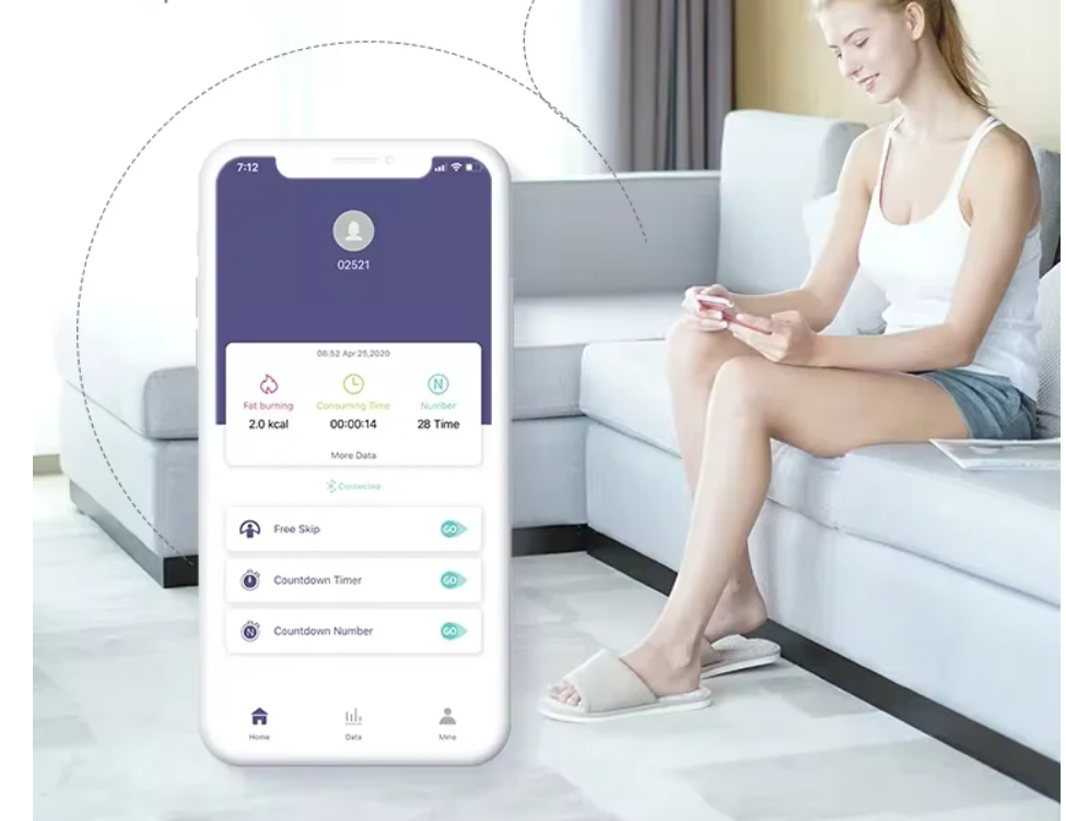 Smart Springtouw Fitness – Bluetooth Skipping Rope met App Tracking voor Thuis en Gym