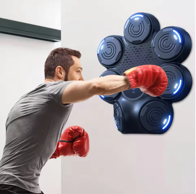 Smart Boksmachine met Muziek – Bluetooth Boxing Trainer met LED Wand Target voor Thuis