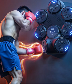 Smart Boksmachine met Muziek – Bluetooth Boxing Trainer met LED Wand Target voor Thuis
