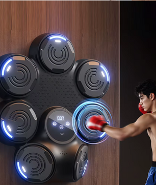 Smart Boksmachine met Muziek – Bluetooth Boxing Trainer met LED Wand Target voor Thuis