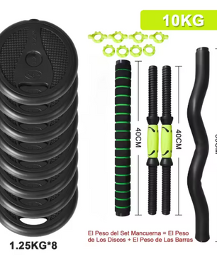 Verstelbare Dumbbell Set – 2-in-1 Halterset met Verbindbare Stang voor Krachttraining Thuis