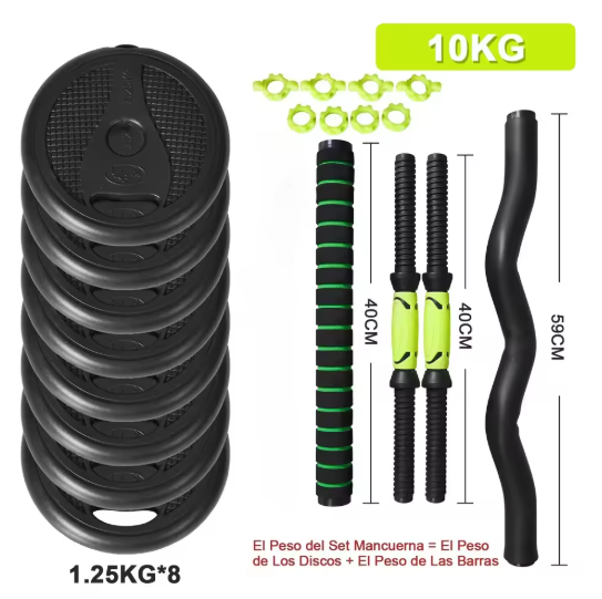 Verstelbare Dumbbell Set – 2-in-1 Halterset met Verbindbare Stang voor Krachttraining Thuis