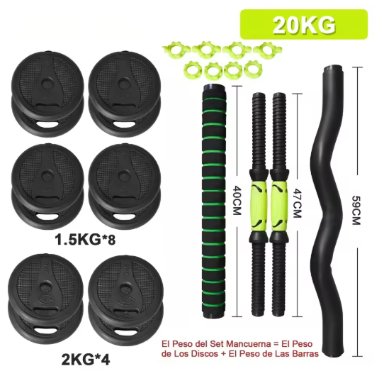Verstelbare Dumbbell Set – 2-in-1 Halterset met Verbindbare Stang voor Krachttraining Thuis