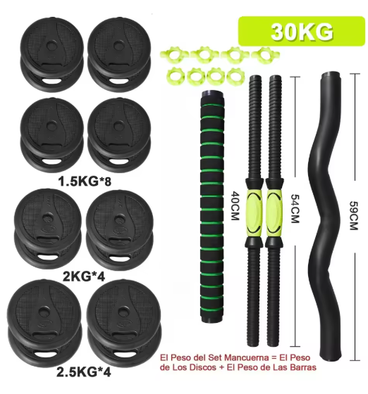 Verstelbare Dumbbell Set – 2-in-1 Halterset met Verbindbare Stang voor Krachttraining Thuis