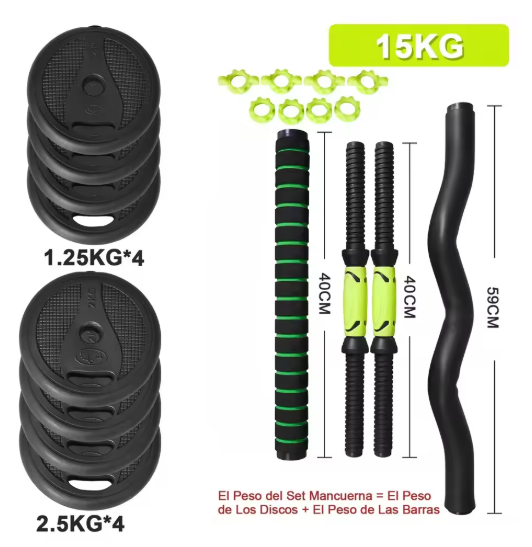 Verstelbare Dumbbell Set – 2-in-1 Halterset met Verbindbare Stang voor Krachttraining Thuis